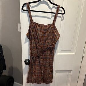 American Eagle Outfitters Brown and Black Sleeveless Sundress